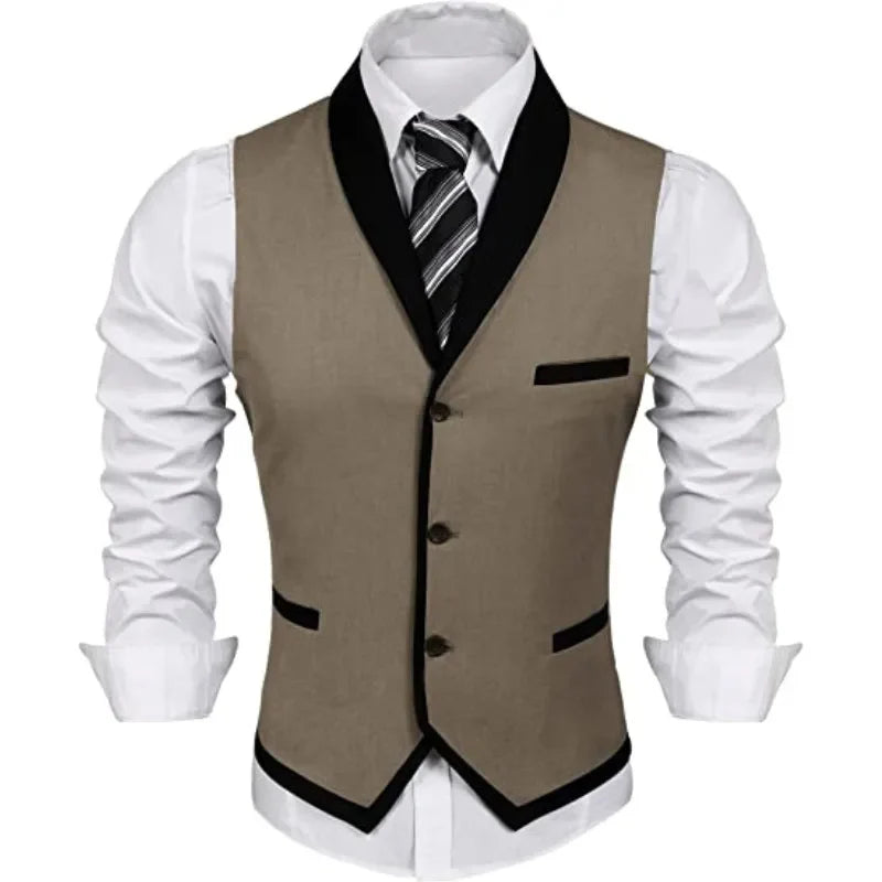 Men's tailored gilet vest smart casual evening events - polished fabric, flattering fit