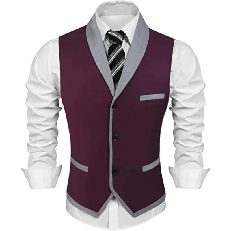 Men's tailored gilet vest smart casual evening events - polished fabric, flattering fit
