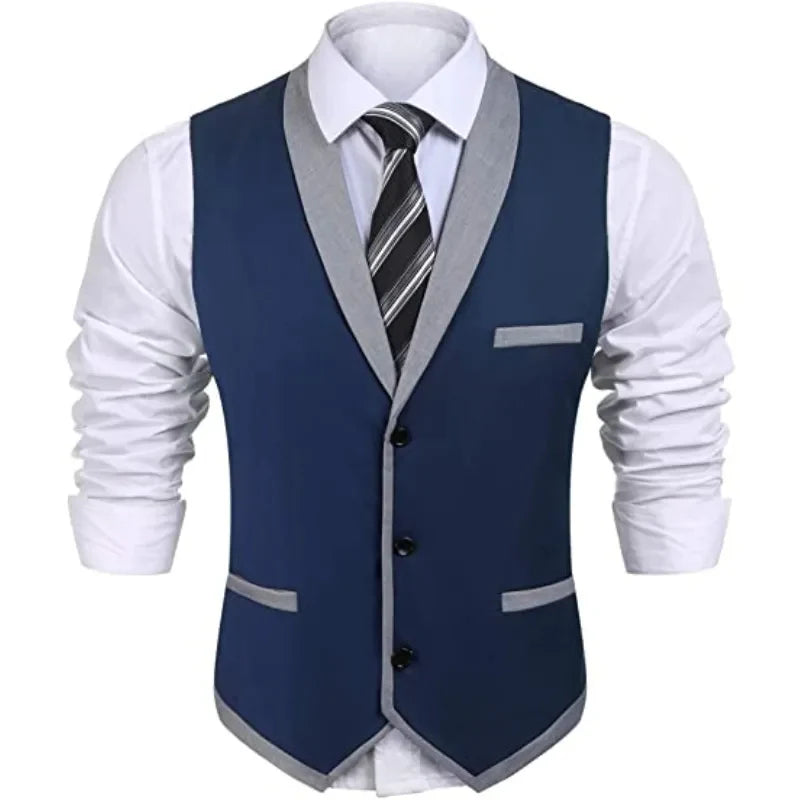 Men's tailored gilet vest smart casual evening events - polished fabric, flattering fit