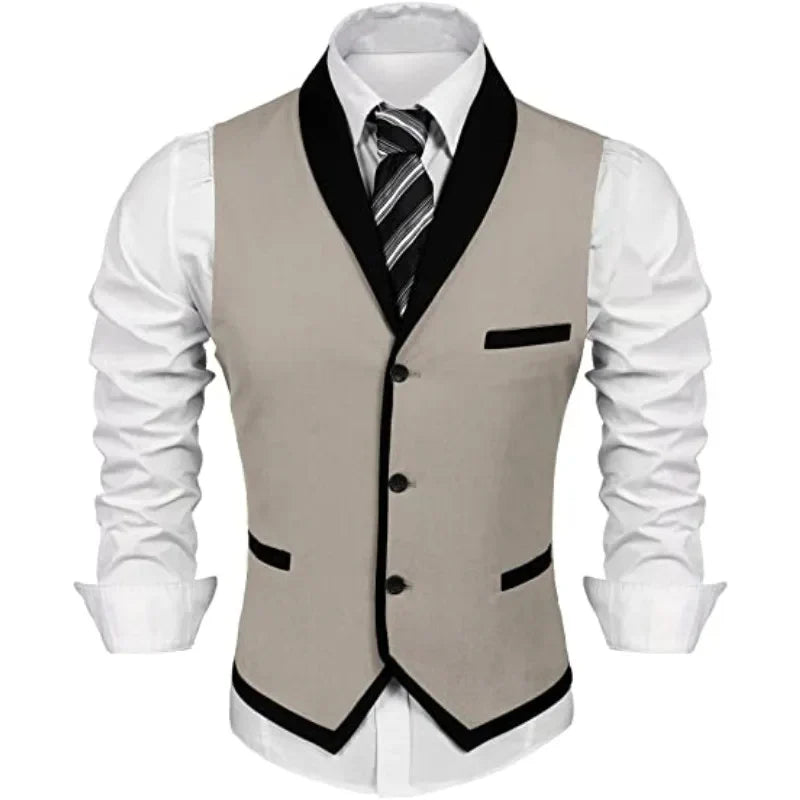 Men's tailored gilet vest smart casual evening events - polished fabric, flattering fit