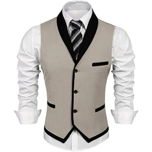 Men's tailored gilet vest smart casual evening events - polished fabric, flattering fit