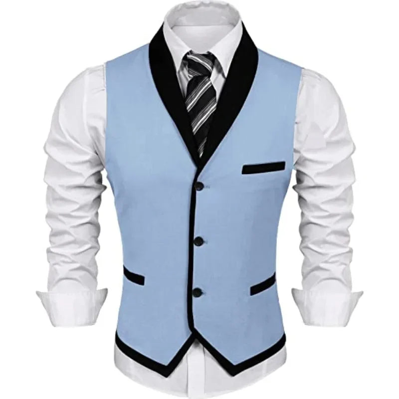 Men's tailored gilet vest smart casual evening events - polished fabric, flattering fit