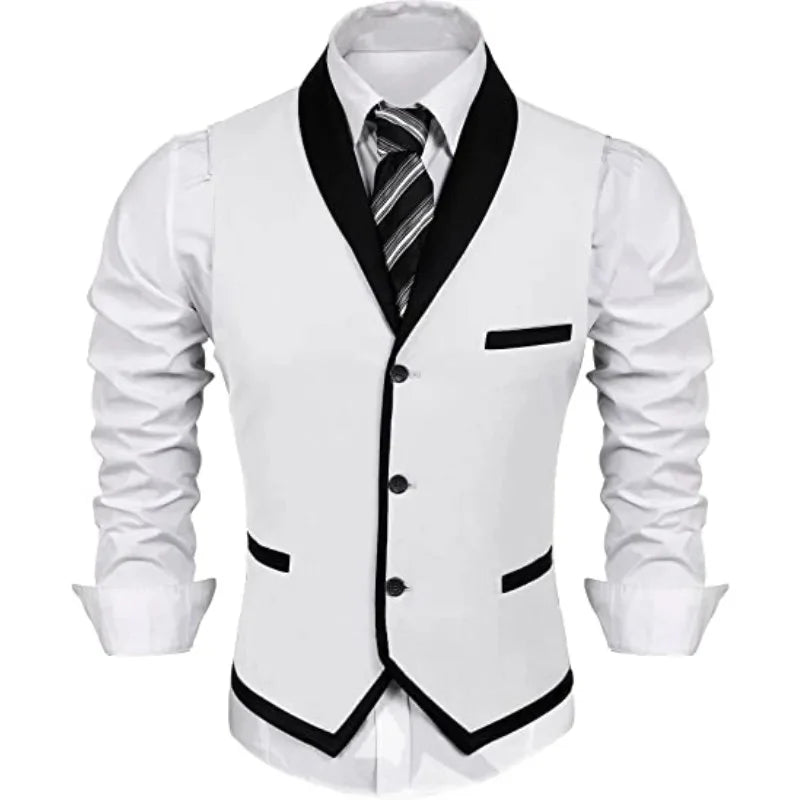 Men's tailored gilet vest smart casual evening events - polished fabric, flattering fit