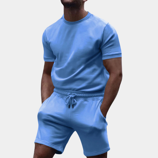 2-piece men's casual short set lightweight t-shirt and shorts - everyday relaxation outfit