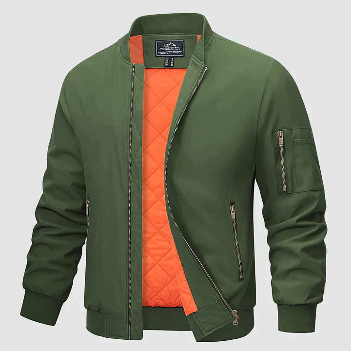 Men's casual bomber jacket lightweight stylish outdoor attire - perfect for layering and everyday wear