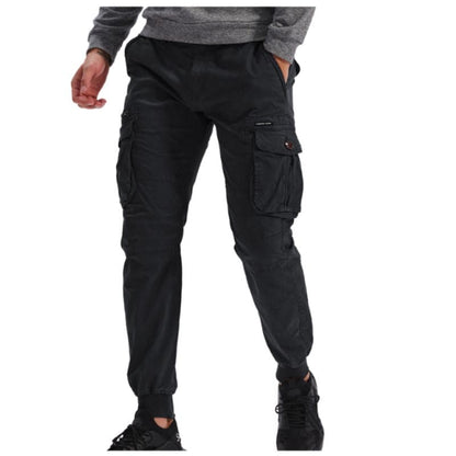 Men's cargo pants functional design for casual outings - durable trousers with multiple pockets