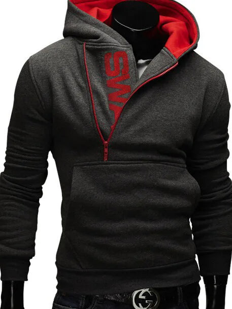 Men's zip-up hoodie - contemporary pullover with side zip for casual wear
