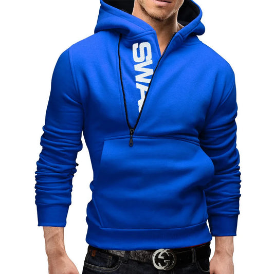 Men's zip-up hoodie - contemporary pullover with side zip for casual wear