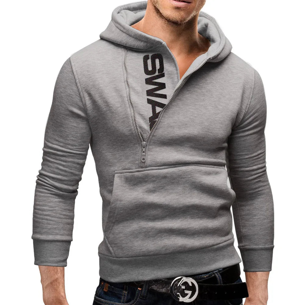 Men's zip-up hoodie - contemporary pullover with side zip for casual wear