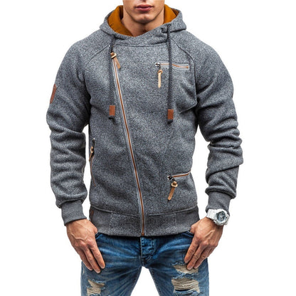 Men's casual fleece hoodie - zip-up jumper with pockets for everyday wear