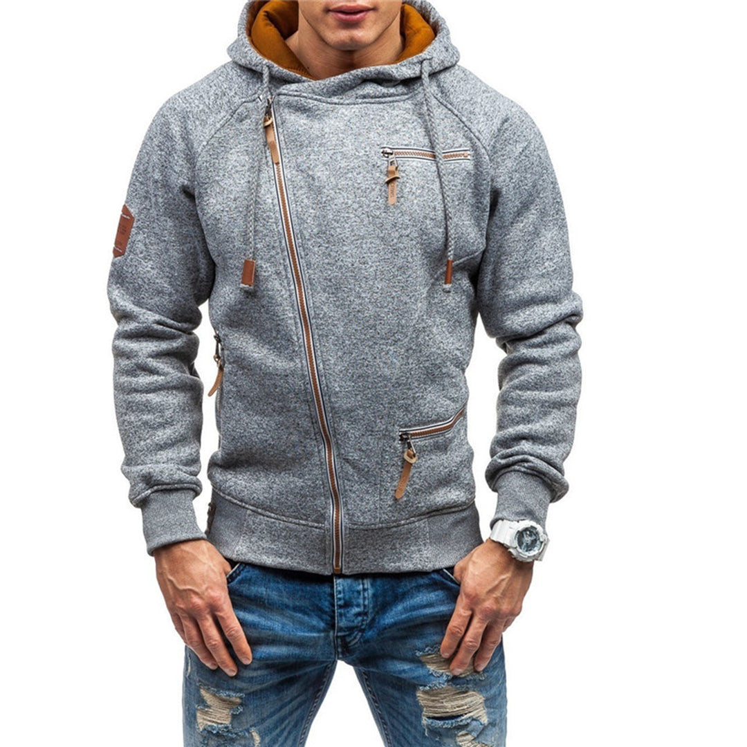 Men's casual fleece hoodie - zip-up jumper with pockets for everyday wear