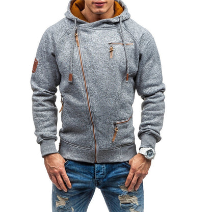 Men's casual fleece hoodie - zip-up jumper with pockets for everyday wear