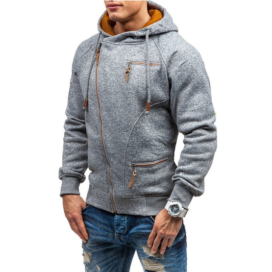 Men's casual fleece hoodie - zip-up jumper with pockets for everyday wear