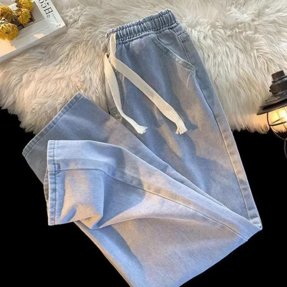 Men's casual trousers relaxed fit denim style - lightweight summer everyday wear