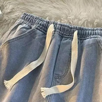 Men's casual trousers relaxed fit denim style - lightweight summer everyday wear