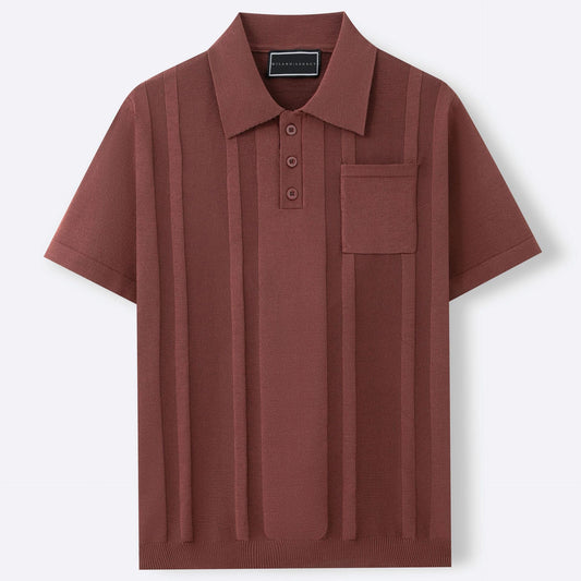Men's knit polo shirt - versatile short sleeve top for casual wear, breathable fabric