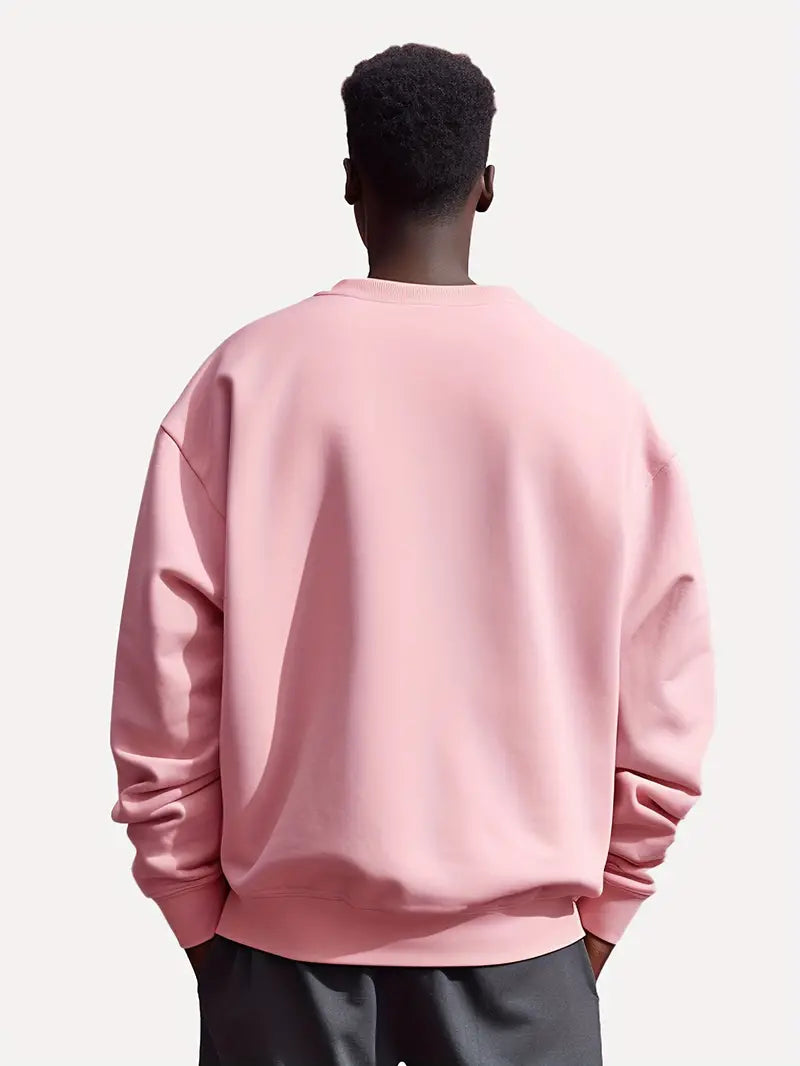 Men's casual sweatshirt relaxed fit jumper - cozy round neck for everyday wear