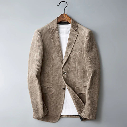 Men's cord blazer - tailored jacket for versatile wear in casual or office settings