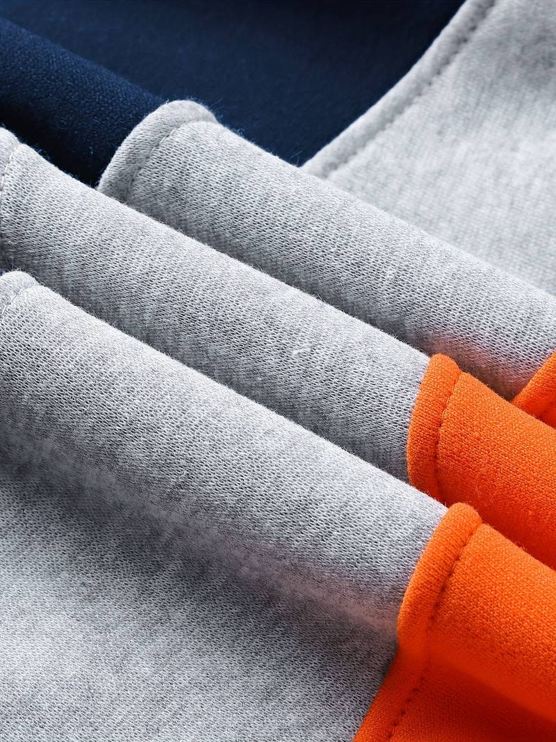 Men's hoodie - modern color block pullover for casual wear with front pocket